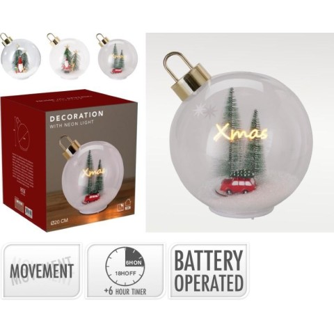 SFERA LED NATALE DA APPOGGIO 20CM. 3 ASS.